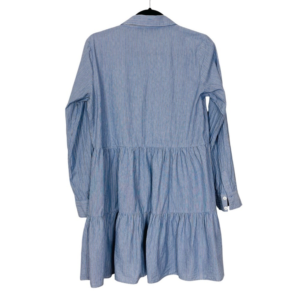 VERONICA BEARD Jemila Tiered Cotton Mini Shirt Dress - Picture 8 of 15